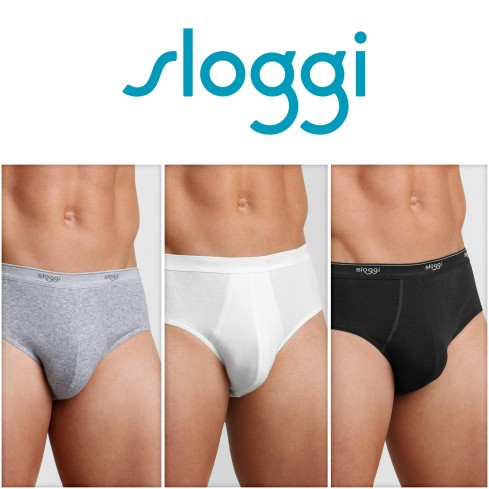 Slip sloggi midi uomo cotone elasticizzato 2 pezzi