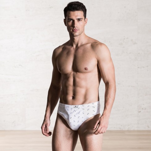 Slip uomo Marc Luis 453 bianco a fantasia cotone 6 pezzi