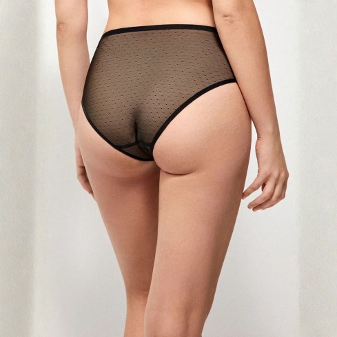 Slip vita alta in tulle a pois Gisela 10046