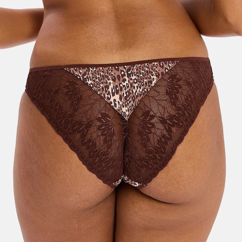 Slip donna microfibra leopardata e pizzo Sans Complexe 60PAP07