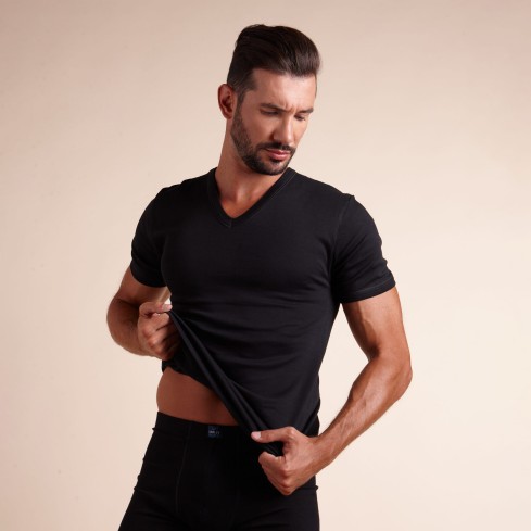 Maglie caldo cotone Snelly uomo scollo a V 3 pezzi 7011
