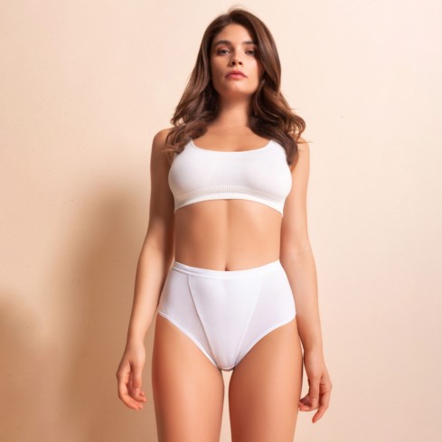 Slip midi da donna contenitivo Snelly v135 in cotone elasticizzato 6 pezzi 