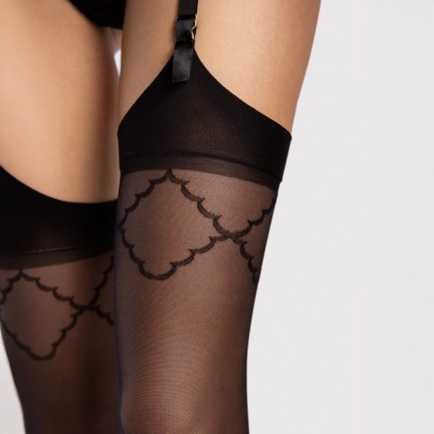 Calze per Reggicalze con disegno geometrico Fiore Sogno 20 Denari