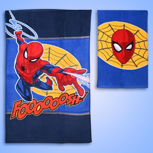 Asciugamani bimbo 100% Cotone Spiderman 1+1