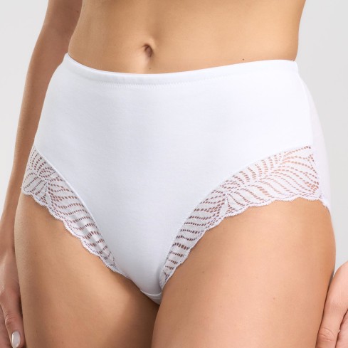 Guaina Spiman Salvia leggermente contenitiva cotone elasticizzato e pizzo