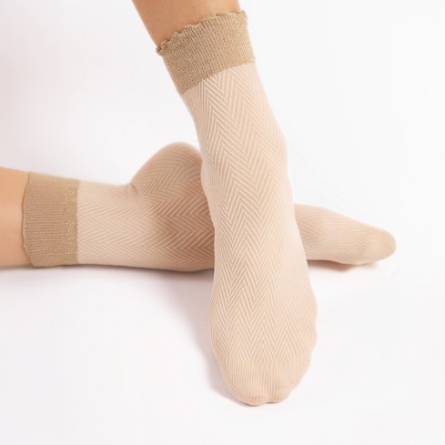 Calze donna fantasia geometrica 40 denari Fiore Spina