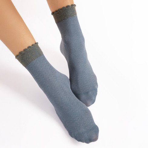 Calze donna fantasia geometrica 40 denari Fiore Spina