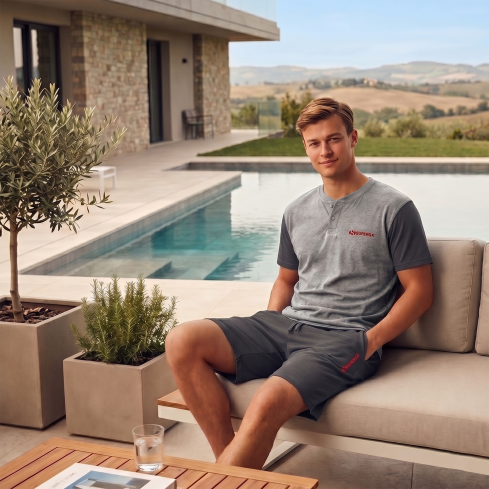 Pigiama uomo estivo scollo serafino Superga SMS26337