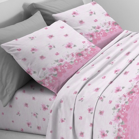 Completo letto floreale cotone Zambaiti switch flowers