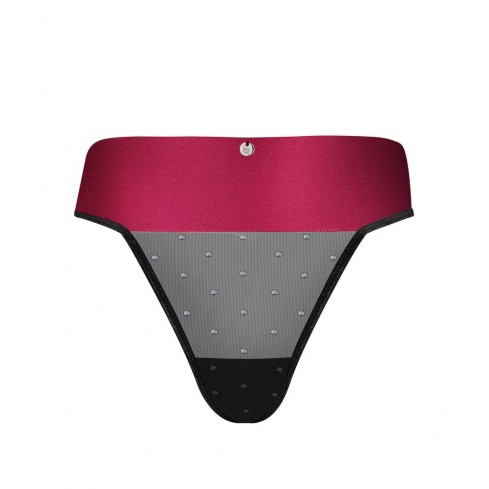 Perizoma sexy trasparente con glitter dots e fiocco Obsessive Tienesy