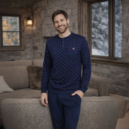 Pigiama uomo caldo cotone Nazareno Gabrielli U7012