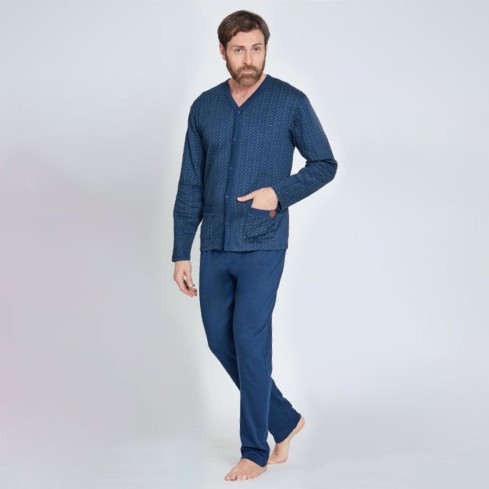 Pigiama uomo maglia aperta Nazareno Gabrielli U7013