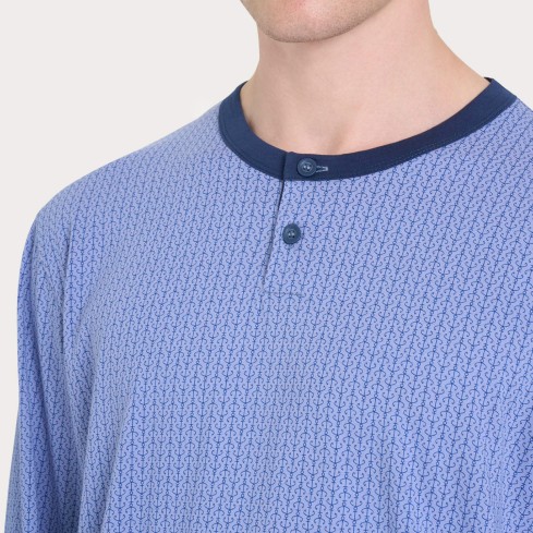 Pigiama uomo lungo in cotone Ragno U888N1
