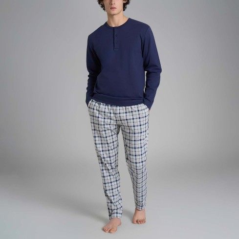 Pigiama uomo tartan caldo cotone Ragno U960NU