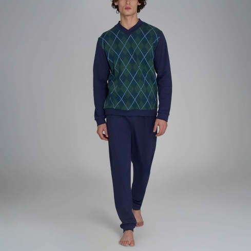 Pigiama uomo a rombi interlock Ragno U962N2