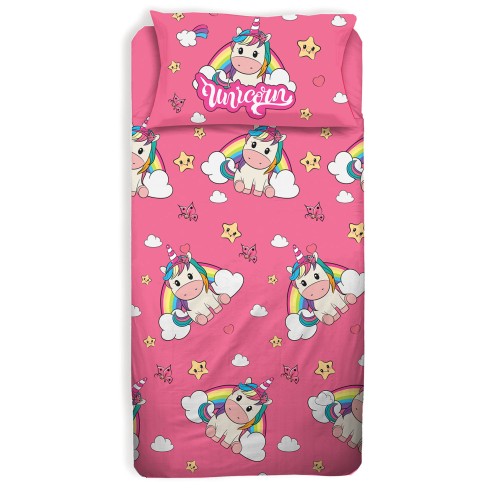 Completo letto unicorni 100% cotone