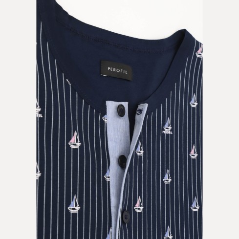 Pigiama uomo Perofil VPRT92816 barca vela 100% cotone 