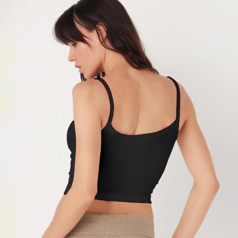 Top corto spalla stretta Cotonella ADB82 in cotone elasticizzato