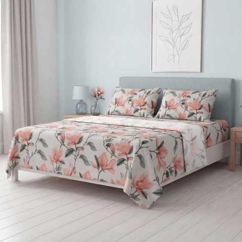 Completo Letto 100% cotone Made in Italy Zambaiti Bocciolo