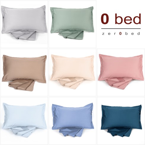 Completo letto raso di cotone 60 fili matrimoniale Zer0bed 100% Olympia 4 volani