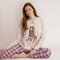 Pigiama donna in caldo cotone tartan Santoro 63384