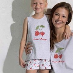 Pigiama bimba con pois e ciliegie cotone Admas 64352