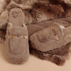 Ciabatte simil mocassino in peluche antiscivolo Admas 69129