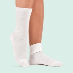 Calza corta sanitaria in lana bianca Prisco 0615D