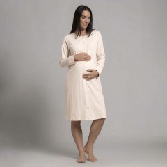 Camicia da notte aperta premaman cotone Biancaluna 26D21312