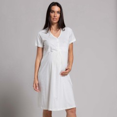 Camicia da notte premaman cotone leggero Biancaluna 26D21315