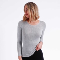 Maglia donna realizzata in tessuto a costine traforate con delicati cuoricini Admas 43495