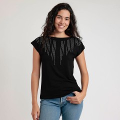 Maglia donna con stass luminosi in viscosa Admas 43625