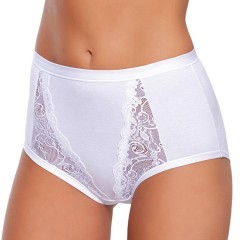 Slip culotta donna Jadea 535 cotone elasticizzato e pizzo 3pz