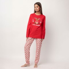 Pigiama donna natalizio caldo cotone Admas 63339
