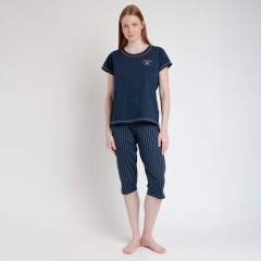 Pigiama donna estivo pantalone capri 100% cotone Admas 63502