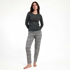 Pigiama donna maglia a costine Admas 63620