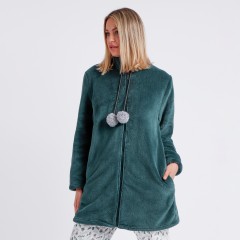 Vestaglia caldissimo coral verde con pon-pon Admas 67036