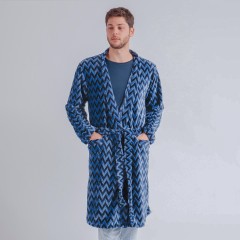 Vestaglia lunga raffinata uomo pile coral Admas 67056