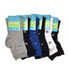 Calzini bambino cotone leggero filo di scozia Meritex 7088 6 paia