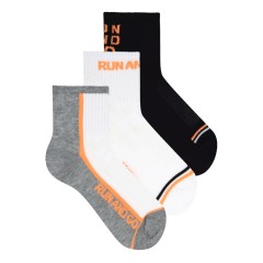 Calzini corti bambino Meritex 7203 cotone con scritta run and go 6 paia