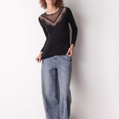 Maglia donna scollo a v pizzo Cotonella ADD10