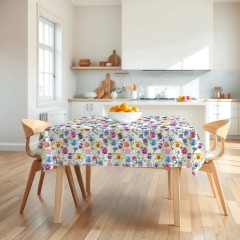 Tovaglia antimacchia floreale Giorgia dis. Viola Vingi