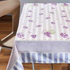 Tovaglia Vingi Armonia cod.A02 Var 2 rigata con uva cotone