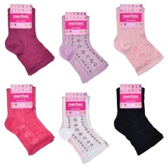 Meritex Calzini corti Bambina 7579 in cotone 6 paia