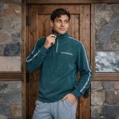 Pigiama uomo in pile mezza zip Nazareno Gabrielli U7018