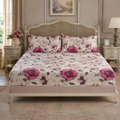 Completo letto floreale percalle di cotone Enrico Coveri Etta