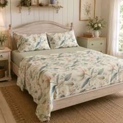 Completo letto floreale percalle di cotone Enrico Coveri taly