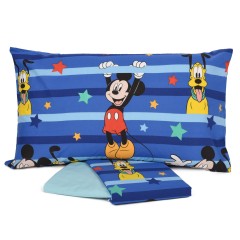 Completo letto singolo federa + sotto con angoli + lenzuolo Disney 100% cotone Ufficiale