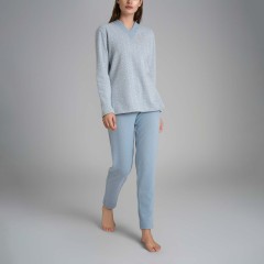 Pigiama donna spigato in cotton eco pile Ragno DR90N2