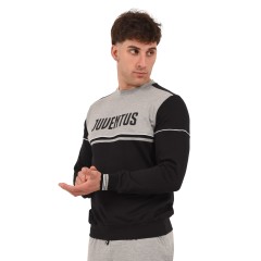 Felpa girocollo leggera Ufficiale JUVENTUS 100% cotone nera